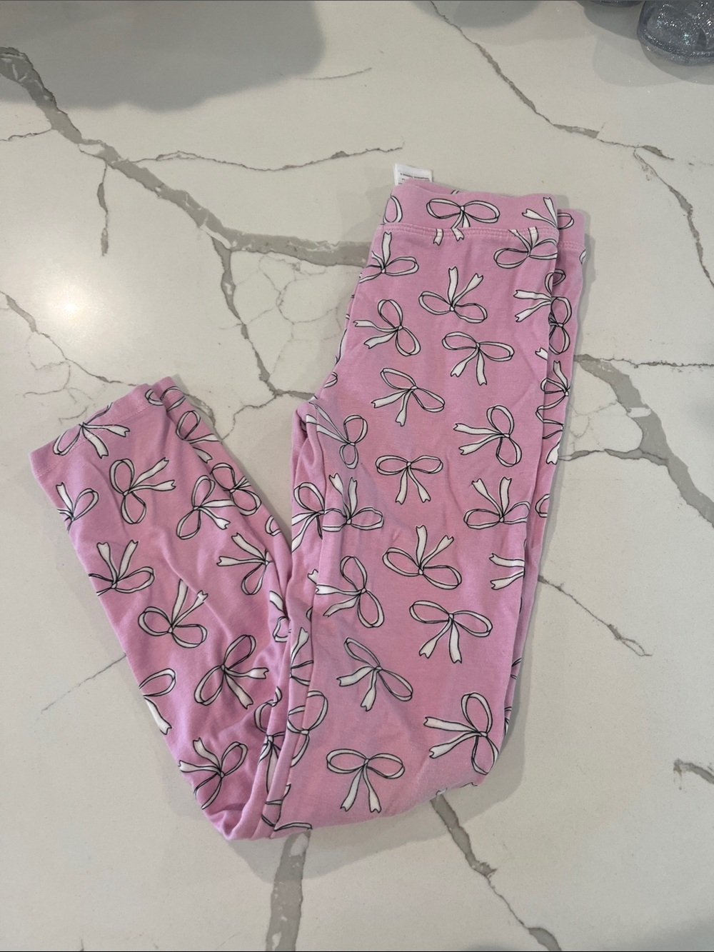 Kids, pink bow leggings